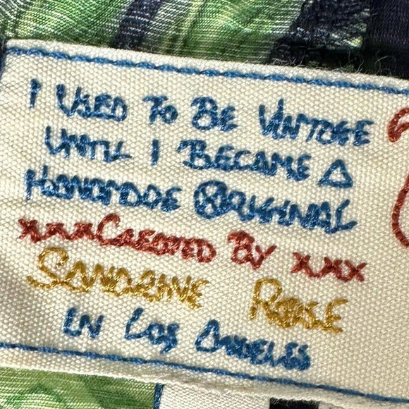 Sandrine Rose High Rise Fern Butterfly Pants Navy Elastic Waist Women Small NWT - Picture 2 of 6